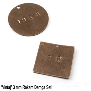 Damga Seti - Rakam - Vintaj - 3 mm
