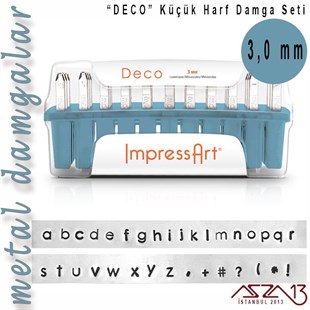 Deco Font Küçük Harf Damga Seti, 3 mm