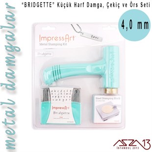 Bridgette Font Küçük Harf Damga, Çekiç ve Örs Seti, 4 mm