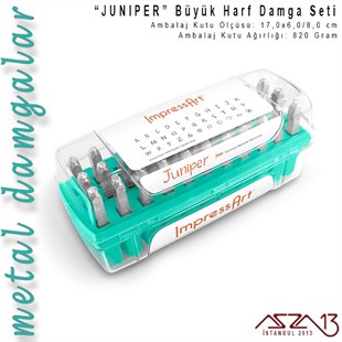 Juniper Font Büyük Harf Damga Seti, 3 mm