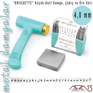 Bridgette Font Küçük Harf Damga, Çekiç ve Örs Seti, 4 mm