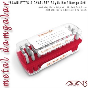 Scarletts Signature Font Büyük Harf Damga Seti, 2,5 mm