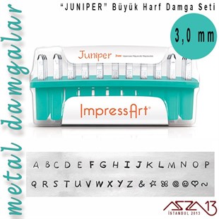 Juniper Font Büyük Harf Damga Seti, 3 mm