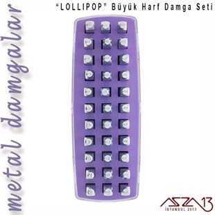 Lollipop Font Büyük Harf Damga Seti, 4 mm