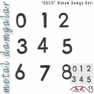 Deco Font Rakam Damga Seti, 3 mm