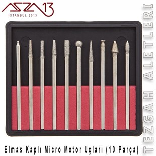 Elmas Kaplamalı Mikro Motor Uç Seti (10 Parça)