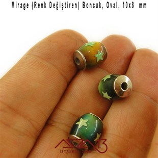 Renk Değiştiren Oval 8x10 mm Boncuk (Mirage Beads) / Paket İçeriği 1 Adet