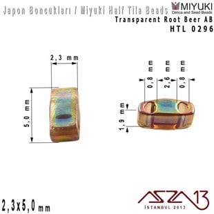 Half Tila Boncuk - Transparent Root Beer AB - HTL0296 / 48 Adet