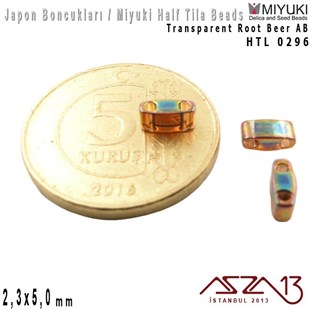 Half Tila Boncuk - Transparent Root Beer AB - HTL0296 / 48 Adet