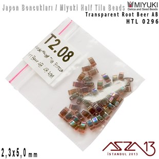Half Tila Boncuk - Transparent Root Beer AB - HTL0296 / 48 Adet