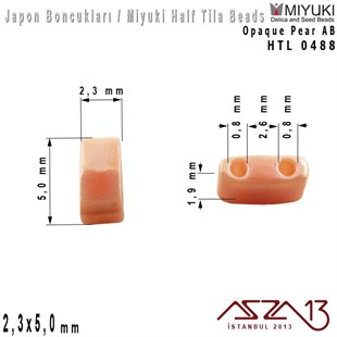 Half Tila Boncuk - Opaque Pear AB - HTL0488 / 48 Adet