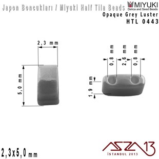Half Tila Boncuk - Opaque Grey Luster - HTL0443 / 48 Adet