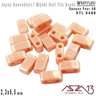 Half Tila Boncuk - Opaque Pear AB - HTL0488 / 48 Adet