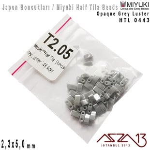 Half Tila Boncuk - Opaque Grey Luster - HTL0443 / 48 Adet