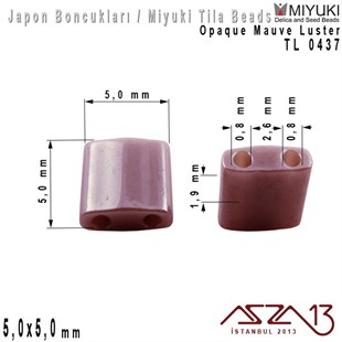 Tila Boncuk - Opaque Mauve Luster - TL0437 / 24 Adet