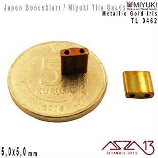 Tila Boncuk - Metallic Gold Iris - TL0462 / 24 Adet