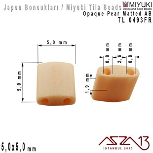 Tila Boncuk - Opaque Pear Matted AB - TL0493FR / 24 Adet