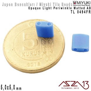Tila Boncuk - Opaque Light Periwinkle Matted AB - TL0494FR / 24 Adet