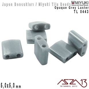 Tila Boncuk - Opaque Grey Luster - TL0443 / 24 Adet