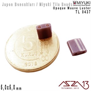 Tila Boncuk - Opaque Mauve Luster - TL0437 / 24 Adet