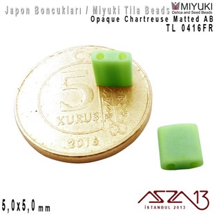 Tila Boncuk - Opaque Light Chartreuse Matted AB - TL0416FR / 24 Adet