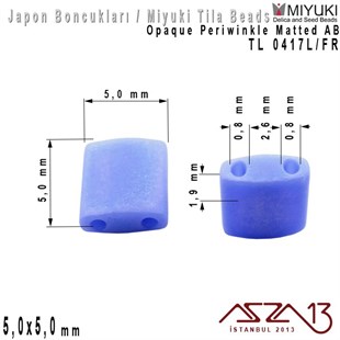 Tila Boncuk - Opaque Periwinkle Matted AB - TL0417L/FR / 24 Adet