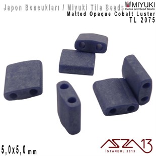 Tila Boncuk - Matted Opaque Cobalt Luster - TL2075 / 24 Adet