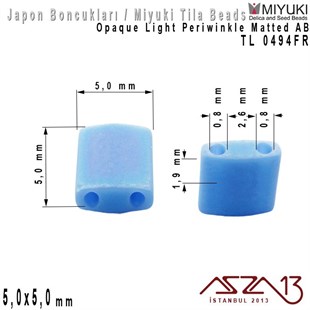 Tila Boncuk - Opaque Light Periwinkle Matted AB - TL0494FR / 24 Adet