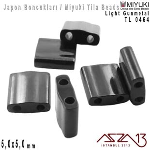 Tila Boncuk - Light Gunmetal - TL0464 / 24 Adet