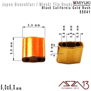 Tila Boncuk - Black California Gold Rush - 55041 / 24 Adet