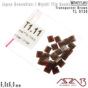 Tila Boncuk - Transparent Brown - TL0135/ 24 Adet
