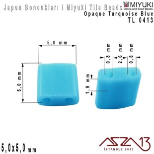 Tila Boncuk - Opaque Turquoise Blue  - TL0413 / 24 Adet