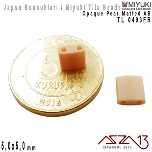Tila Boncuk - Opaque Pear Matted AB - TL0493FR / 24 Adet