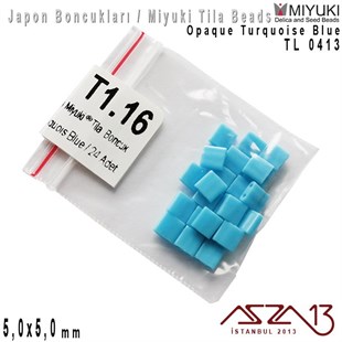 Tila Boncuk - Opaque Turquoise Blue  - TL0413 / 24 Adet