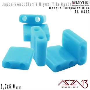 Tila Boncuk - Opaque Turquoise Blue  - TL0413 / 24 Adet