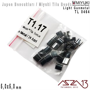 Tila Boncuk - Light Gunmetal - TL0464 / 24 Adet