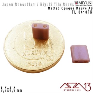 Tila Boncuk - Matted Opaque Mauve AB - TL0410FR / 24 Adet