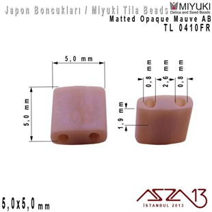 Tila Boncuk - Matted Opaque Mauve AB - TL0410FR / 24 Adet