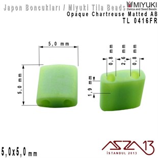 Tila Boncuk - Opaque Light Chartreuse Matted AB - TL0416FR / 24 Adet