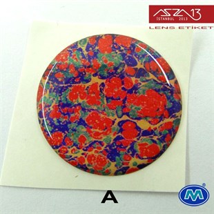 Kendinden Yapışkanlı 30 mm Yuvarlak Epoxy Etiket (Modes) / Paket İçeriği 2 Adet