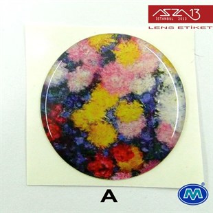 Kendinden Yapışkanlı 30 mm Yuvarlak Epoxy Etiket (Modes) / Paket İçeriği 2 Adet