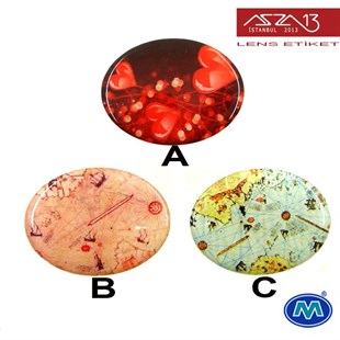 Kendinden Yapışkanlı 29 mm x 39 mm Oval Epoxy Etiket (Modes) / Paket İçeriği 2 Adet