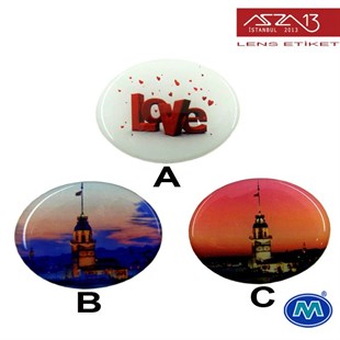 Kendinden Yapışkanlı 29 mm x 39 mm Oval Epoxy Etiket (Modes) / Paket İçeriği 2 Adet