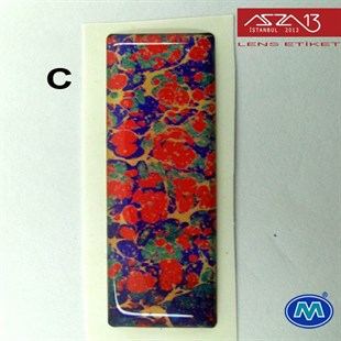 Kendinden Yapışkanlı 16 mm x 46 mm Uzun Dikdörtgen Epoxy Etiket (Modes) / Paket İçeriği 2 Adet