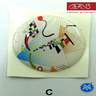 Kendinden Yapışkanlı 29 mm x 39 mm Oval Epoxy Etiket (Modes) / Paket İçeriği 2 Adet