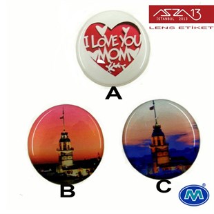 Kendinden Yapışkanlı 30 mm Yuvarlak Epoxy Etiket (Modes) / Paket İçeriği 2 Adet