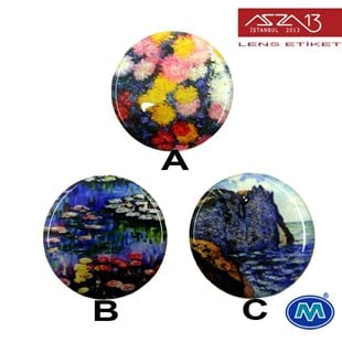 Kendinden Yapışkanlı 30 mm Yuvarlak Epoxy Etiket (Modes) / Paket İçeriği 2 Adet