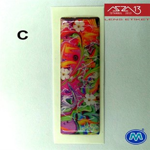 Kendinden Yapışkanlı 16 mm x 46 mm Uzun Dikdörtgen Epoxy Etiket (Modes) / Paket İçeriği 2 Adet