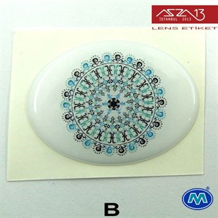 Kendinden Yapışkanlı 29 mm x 39 mm Oval Epoxy Etiket (Modes) / Paket İçeriği 2 Adet