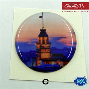 Kendinden Yapışkanlı 30 mm Yuvarlak Epoxy Etiket (Modes) / Paket İçeriği 2 Adet